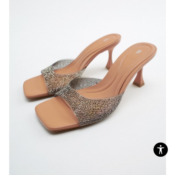 Heeled vinyl sandals with rhinestones - Picture 2 of 4